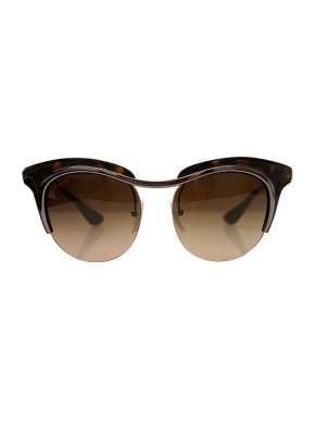 Prada dark havana acetate & metal Dixie sunglasses