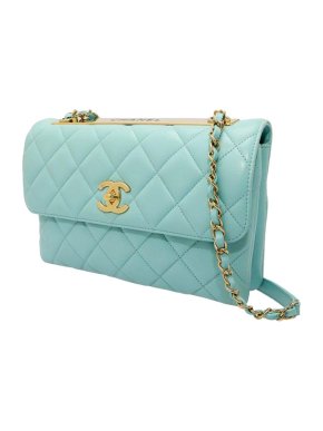 Chanel blue lambskin quilted Trendy CC flap bag