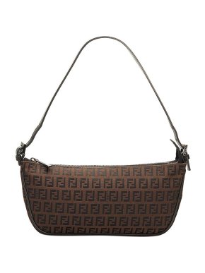 Fendi vintage brown Zucchino canvas pochette bag