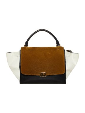 Celine tricolour leather & suede Trapeze bag