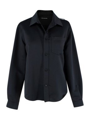 Balenciaga Black Button-Down Satin Shirt