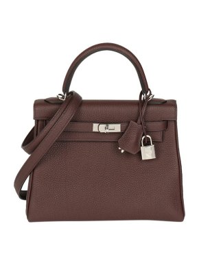 Hermes Rouge Togo leather Kelly 25 Retourne bag PHW
