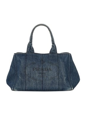 Prada denim Canapa Logo tote bag