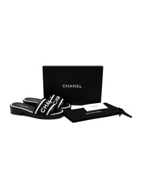 Chanel Black & White Logo Platform Slides