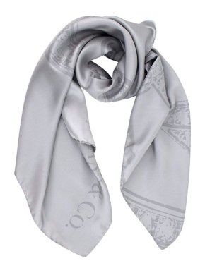 Tiffany & Co. Grey Silk Watch Print Scarf 90