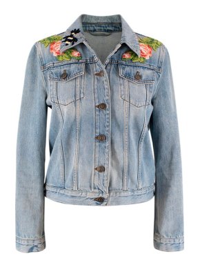 Gucci Blind For Love Embroidered Denim Jacket