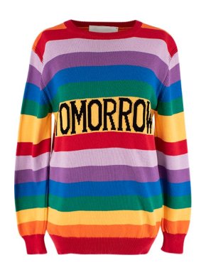 Alberta Ferretti Tomorrow Rainbow Stripe Knit Sweater