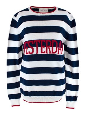 Alberta Ferretti Tomorrow Blue and White stripe Knit Sweater