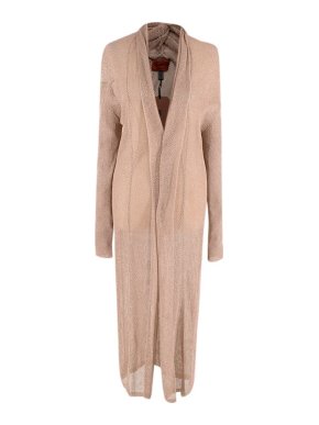 Missoni Nude Lurex Semi-Sheer Maxi Cardigan
