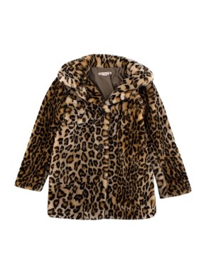 Bonpoint Leopard Print Faux Fur Coat