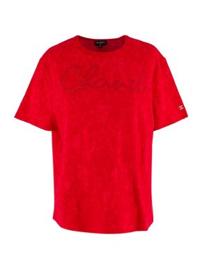 Chanel Embroidered Red Tie-Dye Cotton T- Shirt