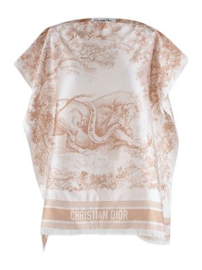 Dior Ivory & Beige Toile de Jouy Sauvage Poncho