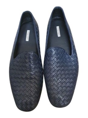 Bottega Veneta navy Intrecciato leather driving loafers