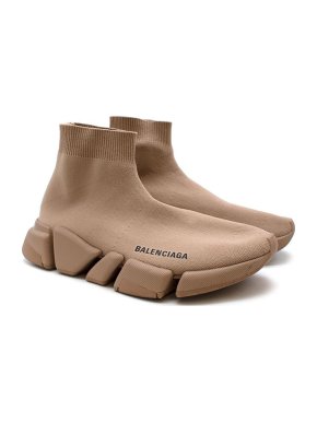 Balenciaga Speed 2.0 Recycled Knit Trainers Beige