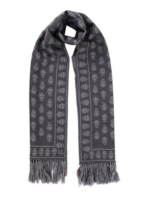 Alexander McQueen Skull Jacquard Wool Scarf