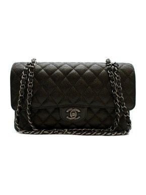Chanel Caviar Leather Anthracite Double Flap Bag