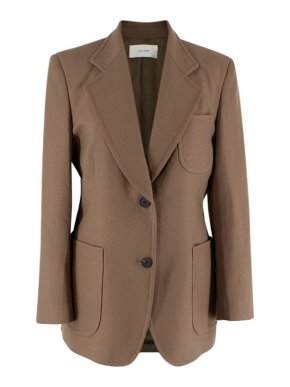 The Row Wool & Silk Olive Blazer