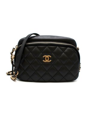 Chanel Black Leather Camera Crossbody Bag