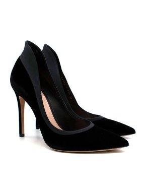 Gianvito Rossi Black Velvet & Satin Heels