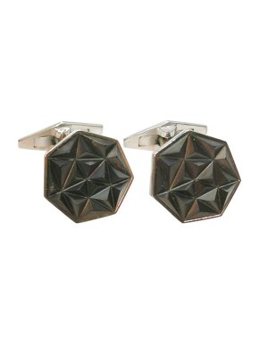William & Son Black Sterling Silver Cufflinks