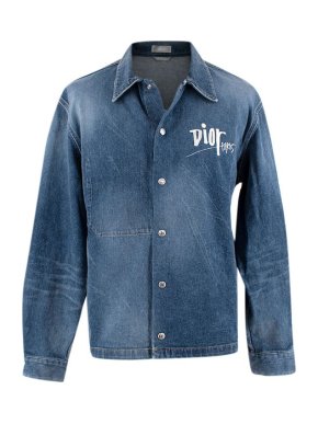 Dior x Kenny Scharf Denim Wash Worldwide Overshirt