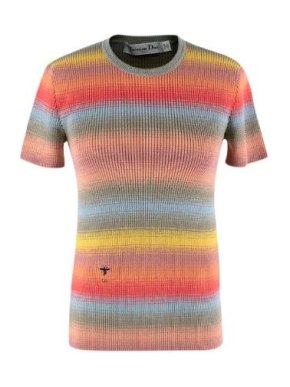 Dior Multicolour Ombre Ribbed Knit T-Shirt