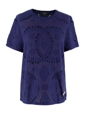 Chanel Distressed Indigo CC Cotton T-Shirt
