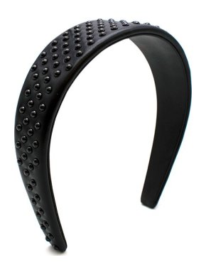 Dior Black Studded Leather Hairband