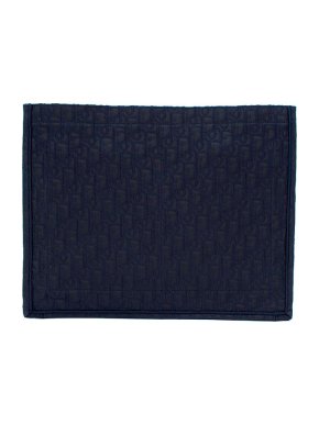 Dior Blue Oblique Embroidered Pouch