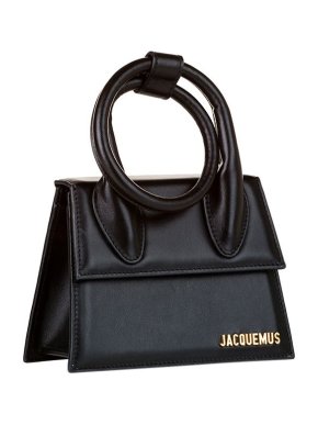 Jacquemus black leather Le Chiquito Noeud bag