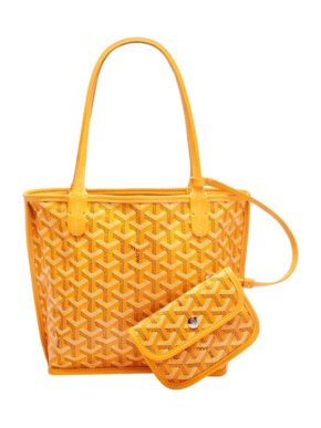 Yellow Goyardine Mini Anjou Bag