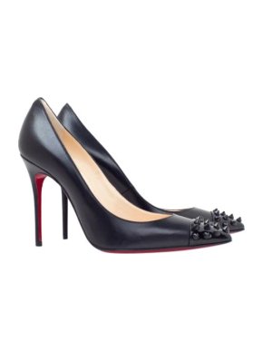 Christian Louboutin Black Leather Geospike Pumps