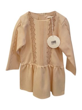 Chloe peach cotton & lace dress