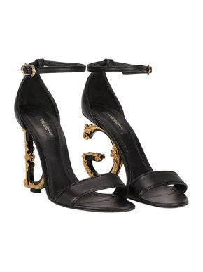 Dolce & Gabbana Nappa leather sandals with baroque DG detail
