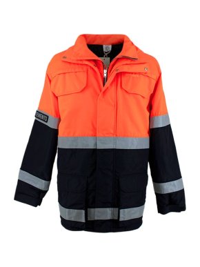 Vetements Navy & Neon Orange Worker Jacket