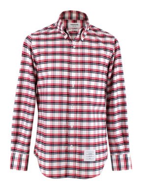 Thom Browne Red white and black check long sleeved shirt