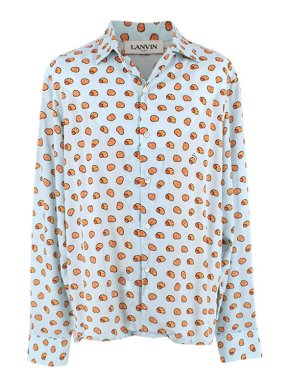 Lanvin Pale Blue Shell Print Shirt