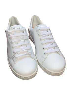 Valentino Garavani white leather studded Backnet trainers