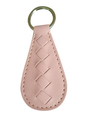 Bottega Veneta pink Intrecciato leather key ring
