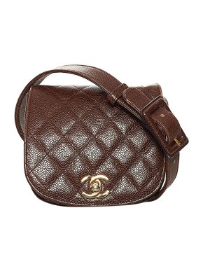 Chanel Brown Caviar Leather Belt Bag