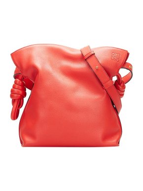 Loewe red leather Flamenco Knot bag
