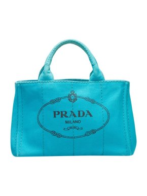 Prada turquoise canvas Canapa Logo tote bag