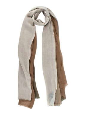 Loro Piana brown & beige cashmere-silk blend shawl