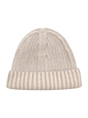 Loro Piana Cream & Grey Cashmere Beanie