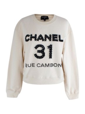 Chanel 31 Rue Cambon Cream Cotton Sweatshirt