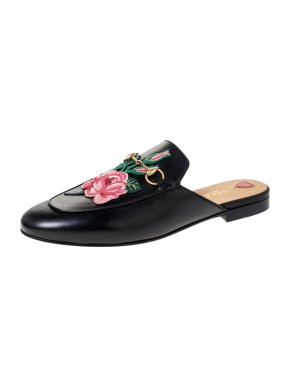 Gucci Floral Embroidered Princetown Slippers
