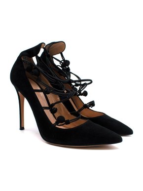 Gianvito Rossi black suede marquis pumps