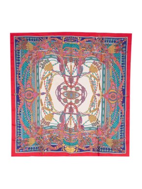 Gucci multicolour baroque print silk twill square scarf 90