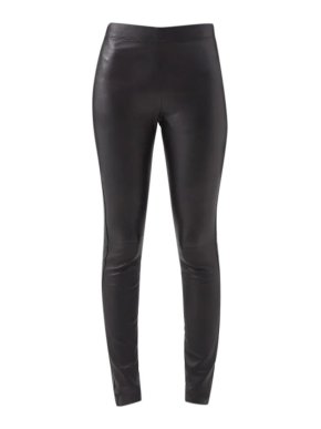 Joseph black stretch-leather leggings