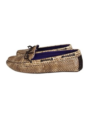 Bottega Veneta snakeskin driving loafers